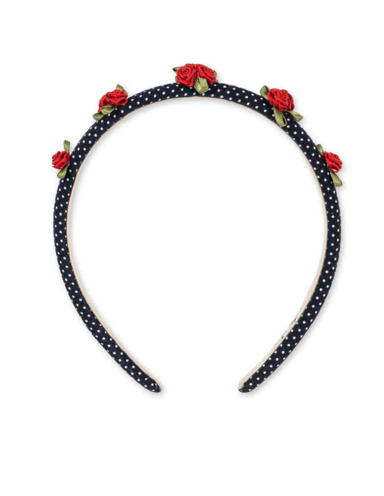 Rose Rouge Dot Bow Headband-Konges Slojd