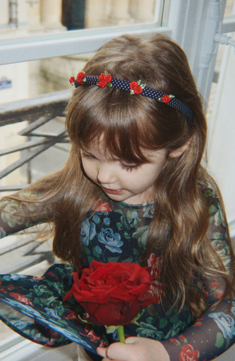 Rose Rouge Dot Bow Headband-Konges Slojd