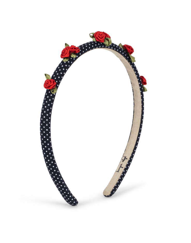 Rose Rouge Dot Bow Headband-Konges Slojd