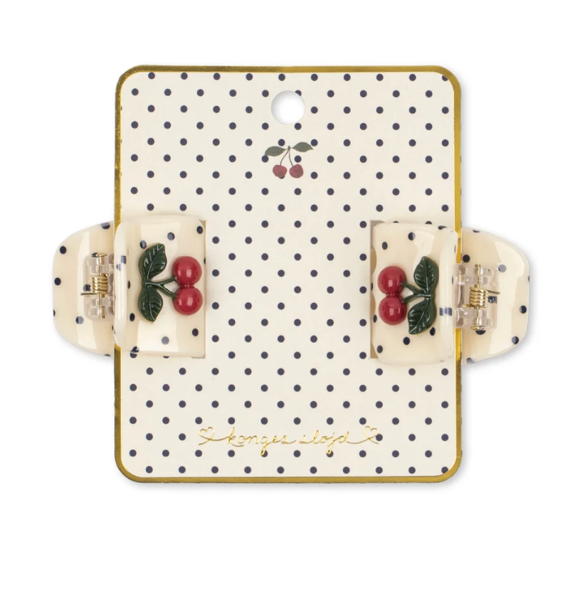 2pk Cherry Dot Hair Claw-Konges Slojd