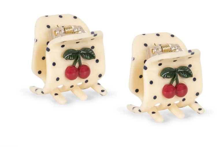 2pk Cherry Dot Hair Claw-Konges Slojd