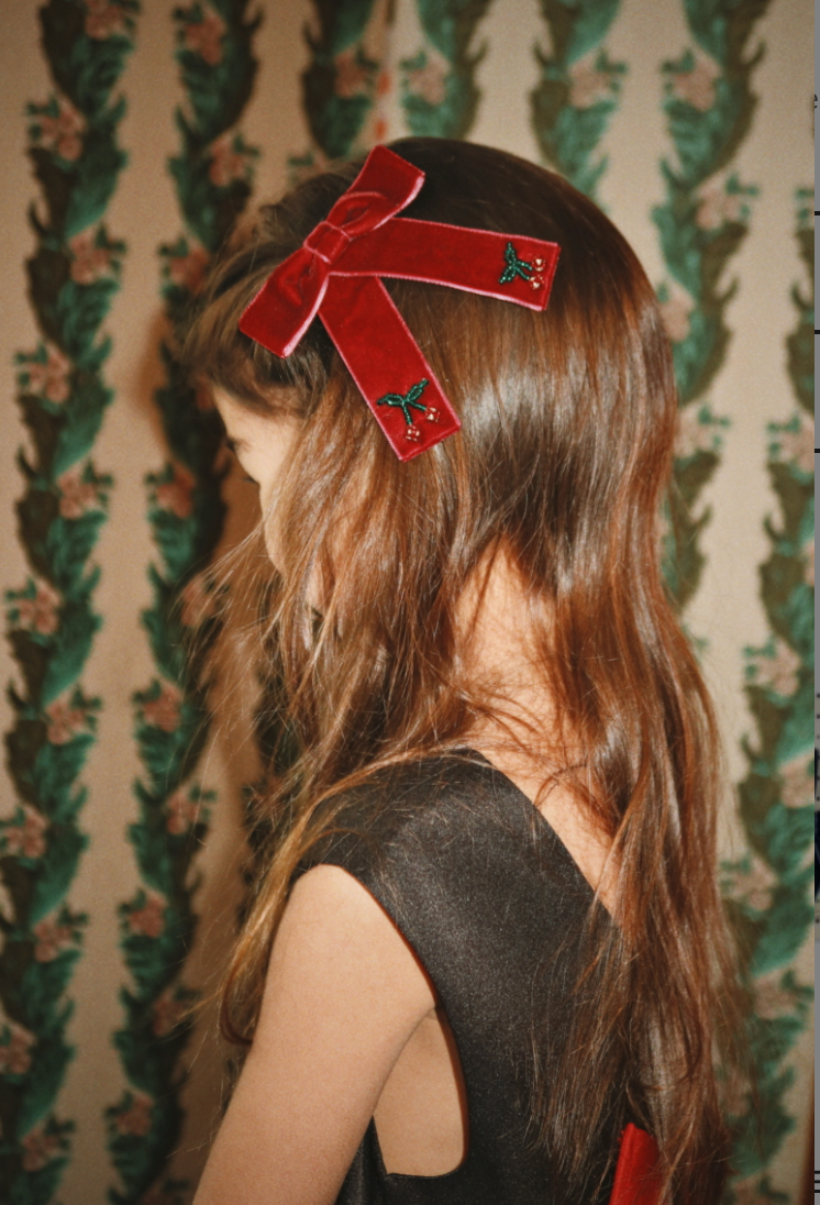 2pk Juliette Cherry Hair Bow-Konges Slojd