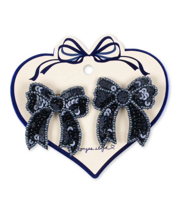 2pk Sequin Bow Hair Clip-Konges Slojd