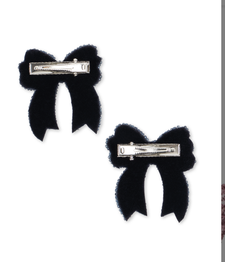 2pk Sequin Bow Hair Clip-Konges Slojd