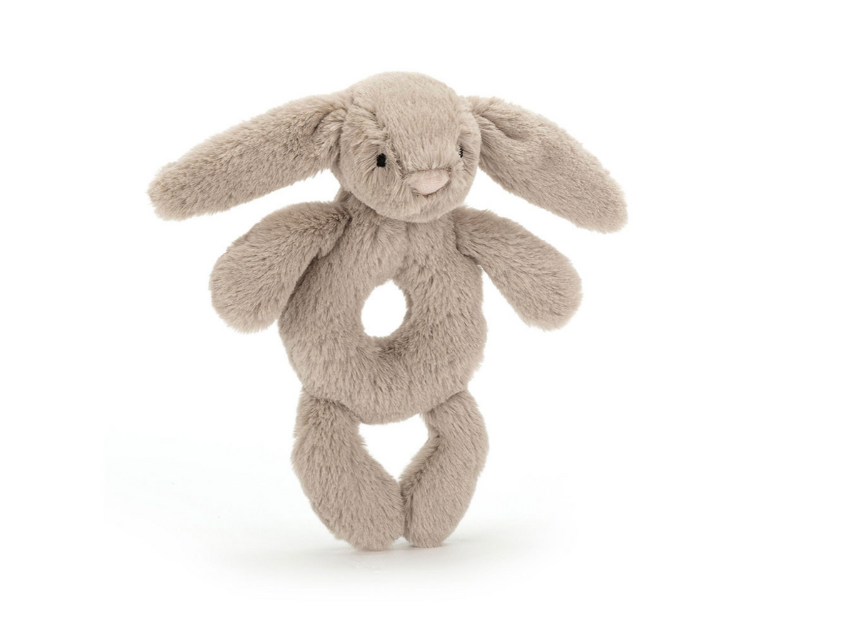 Bashful Silver Bunny Rattle - Jellycat