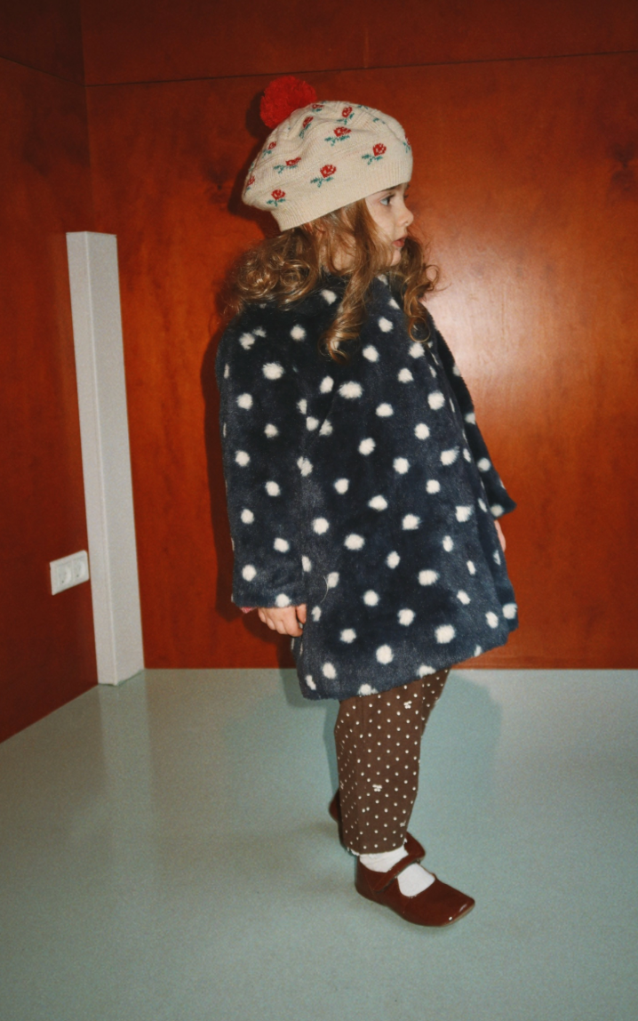 Fuzzie Dot Coat- Konges Slojd FW26