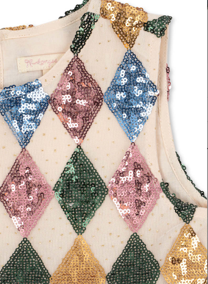 Yvonne Harlequin Dress-Konges Slojd FW26