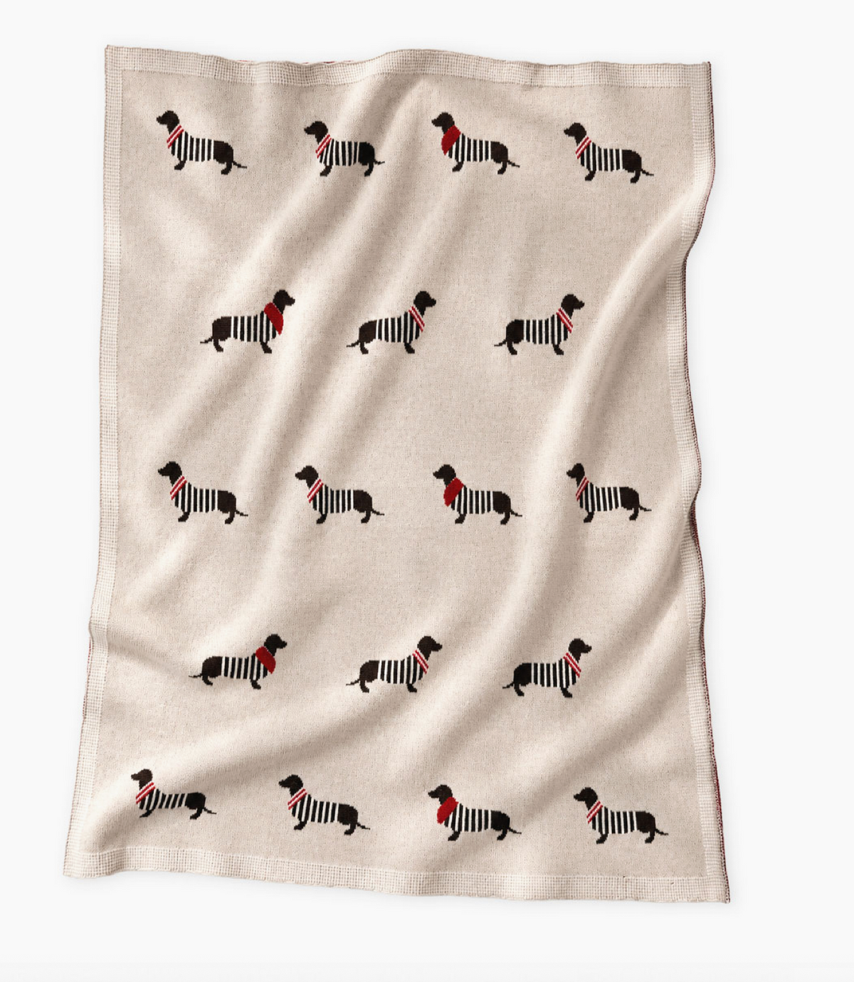 Fashionable Dachshund Organic Jacquard Knit Baby Blanket - Viverano Organics