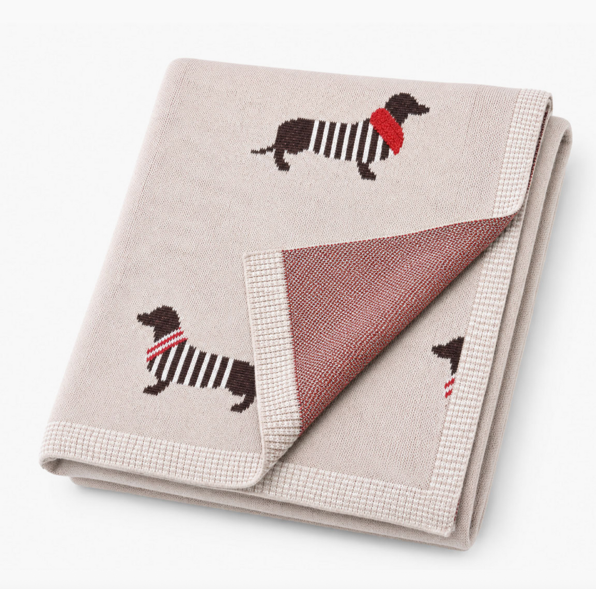 Fashionable Dachshund Organic Jacquard Knit Baby Blanket - Viverano Organics