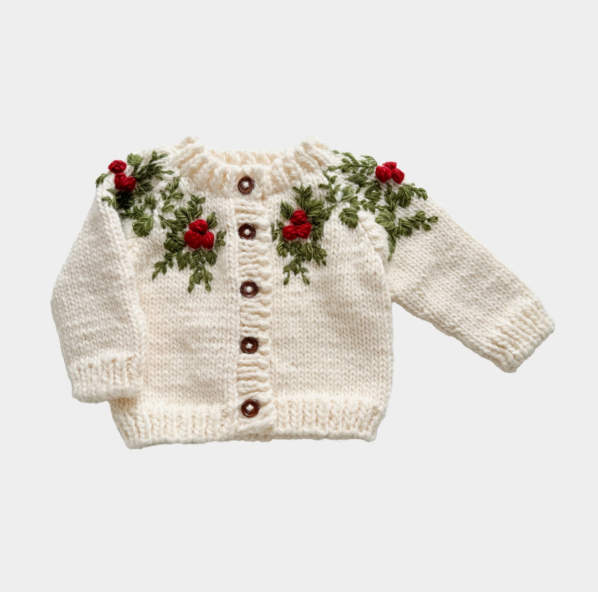 Holly Holiday Mistletoe Cardigan  - Blueberry Hill