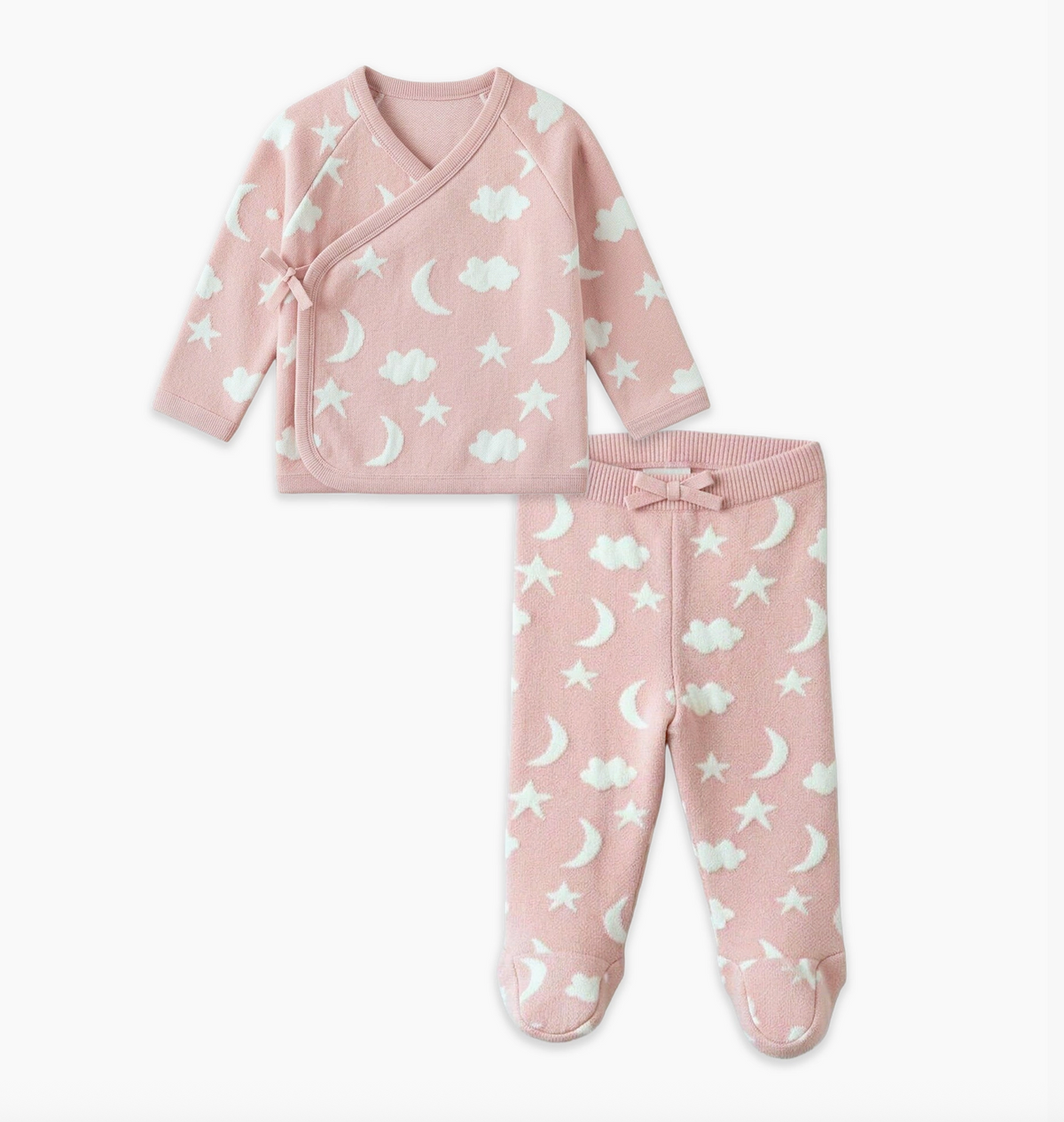 Moon & Stars Dream Knit Kimono Top & Pant Set - Viverano