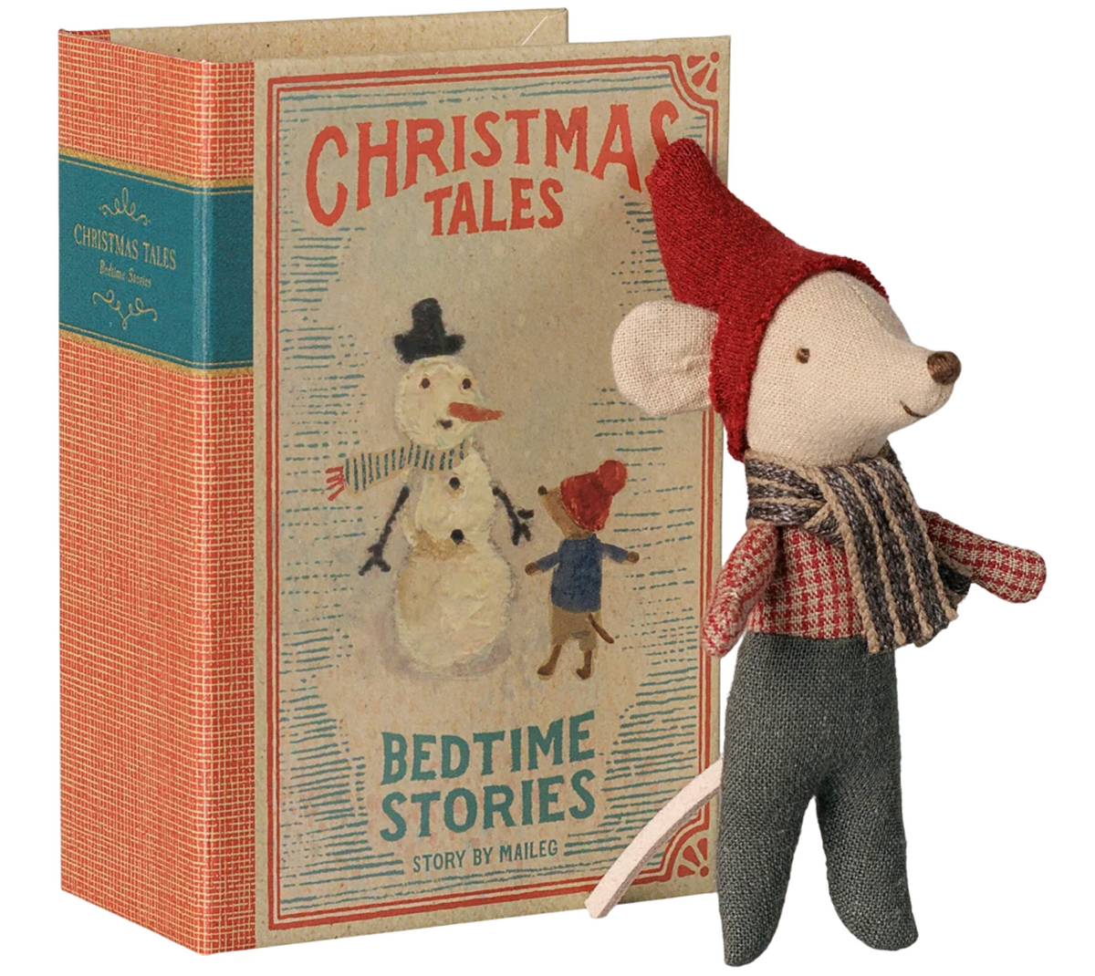 Christmas Mouse Baby in Book - Maileg