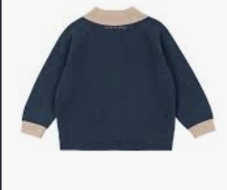 Basi Dark Blue Polo Sweater-Konges Slojd FW26