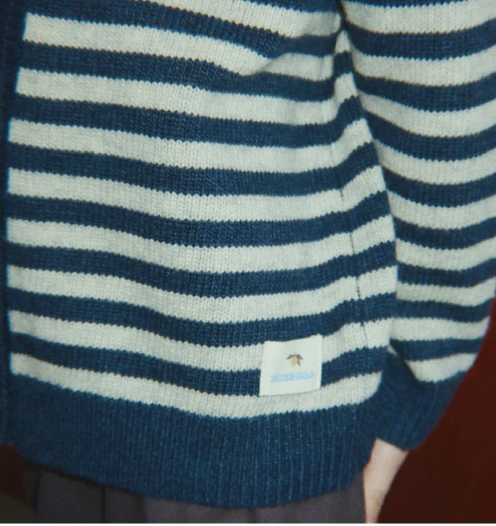 Billie Blue Striped Knit Cardigan-Konges Slojd FW26
