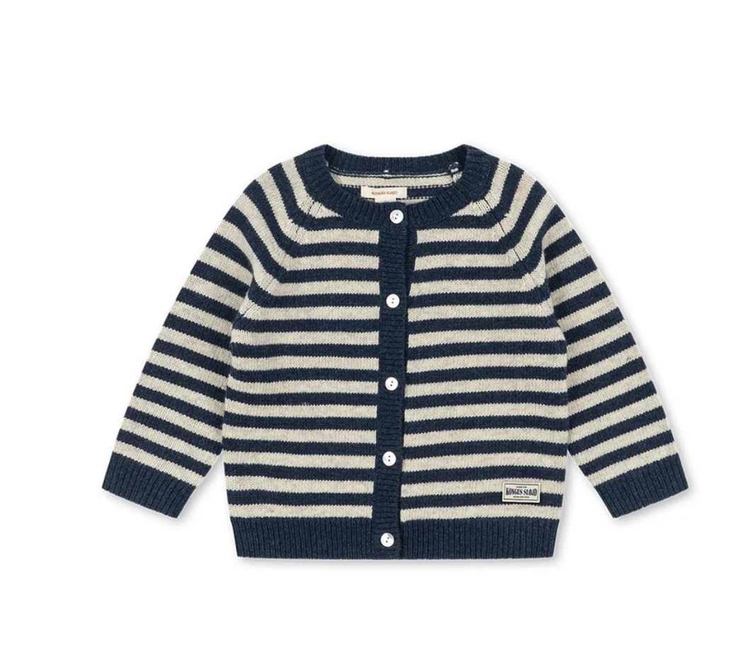 Billie Blue Striped Knit Cardigan-Konges Slojd FW26
