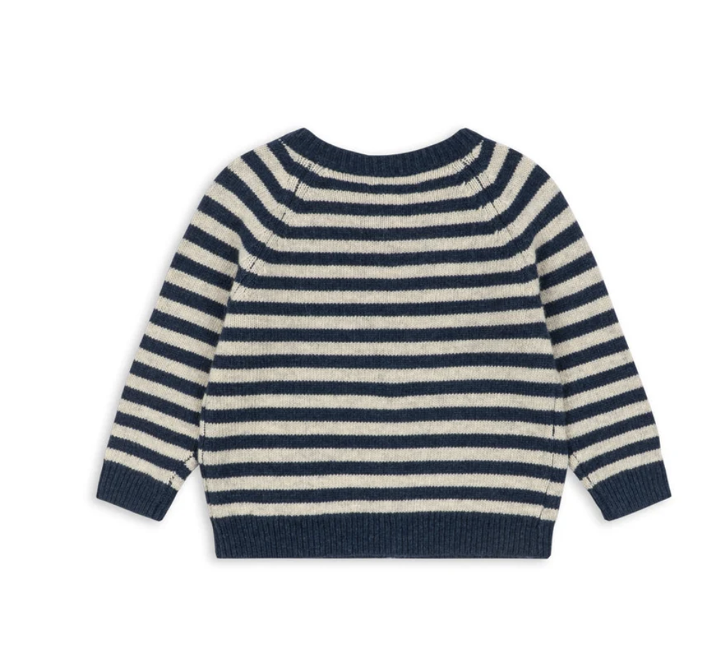 Billie Blue Striped Knit Cardigan-Konges Slojd FW26