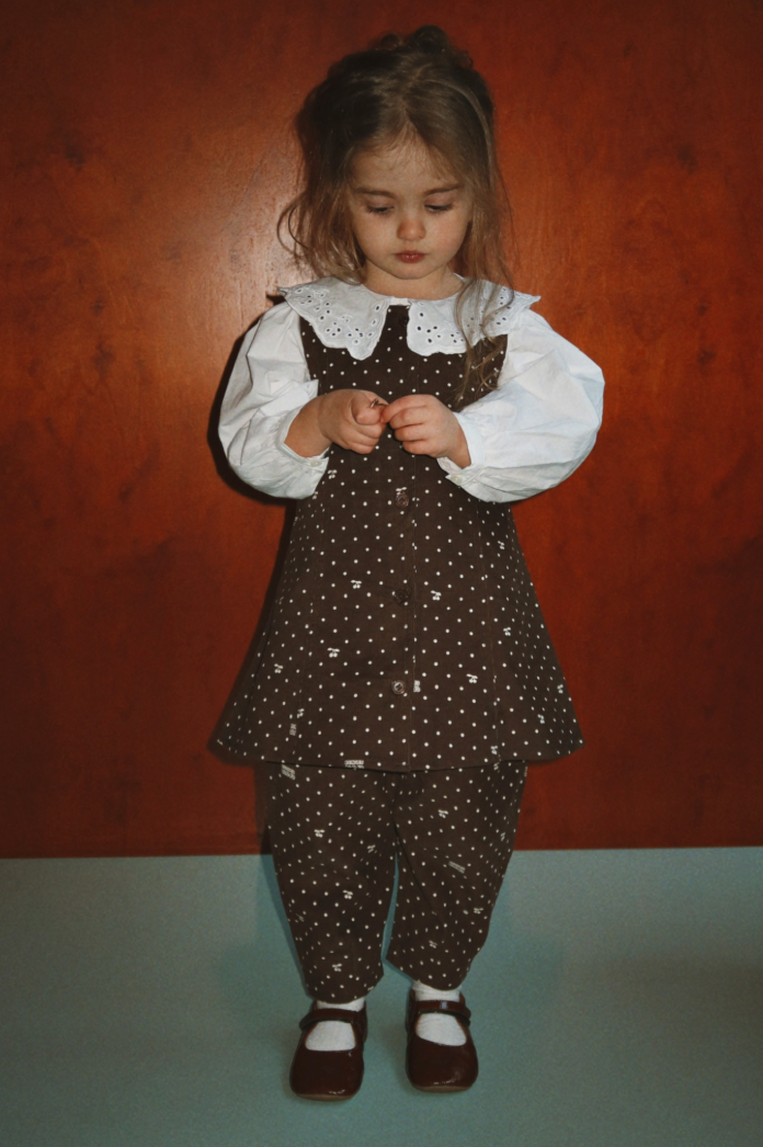 Cara Cord Cherry Dot Chocolate Dress-Konges Slojd FW26