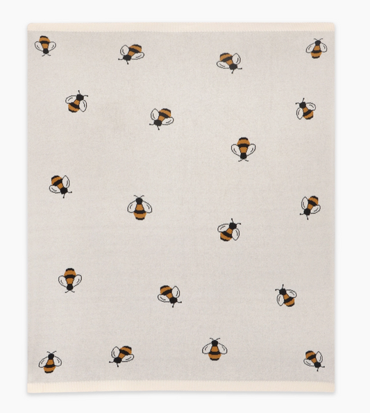Bee Jacquard Knit Baby Blanket - Viverano
