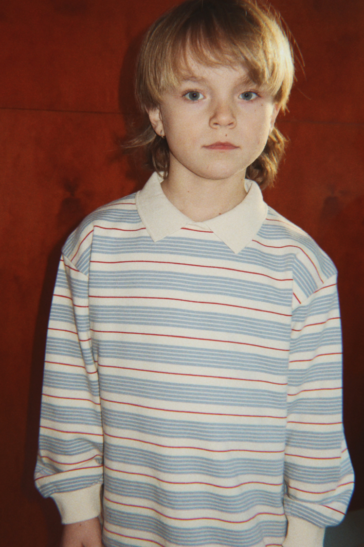 Spotty Striped Sweat Polo-Konges Slojd FW26