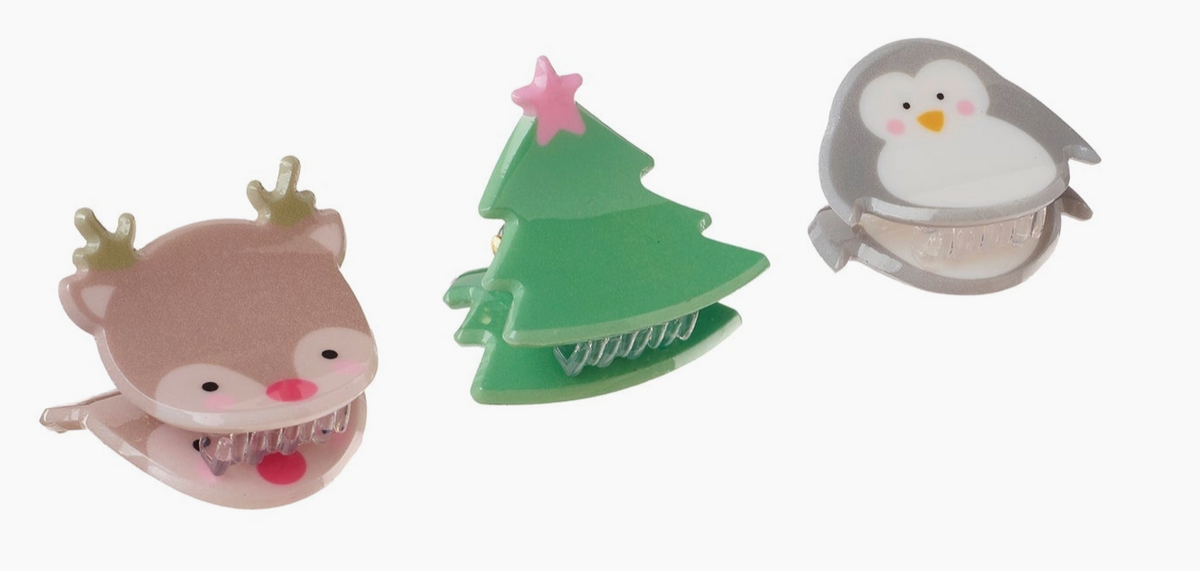 Festive Christmas Claw Clips 3 Pack - Rockahula
