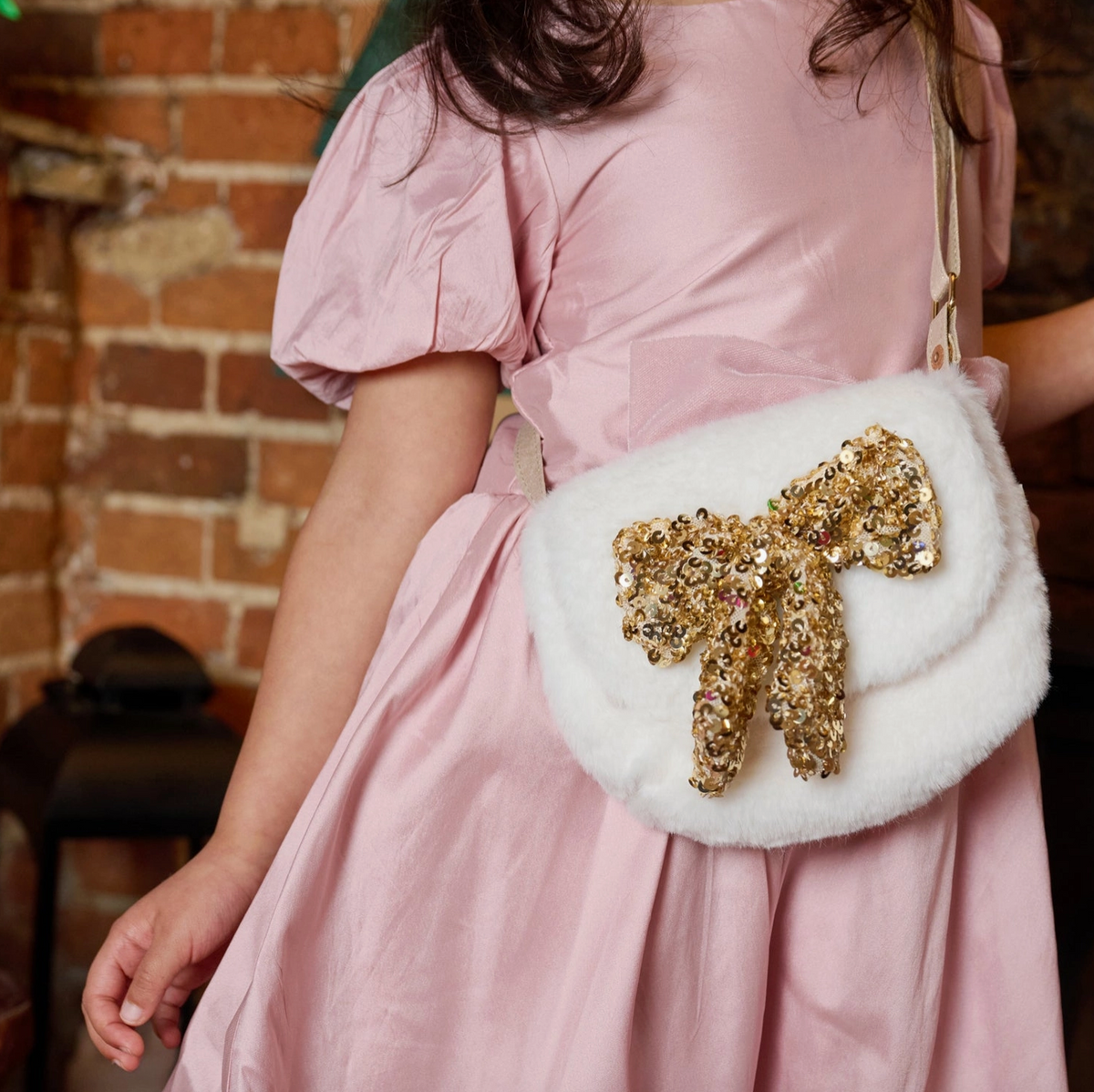 Sequin Bow Fluffy Bag - Rockahula