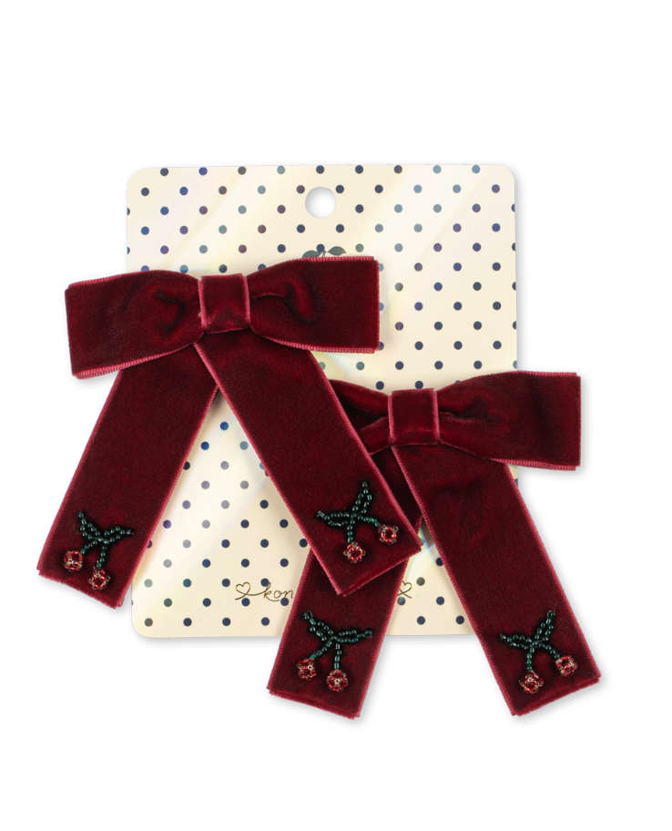 2pk Juliette Cherry Hair Bow-Konges Slojd