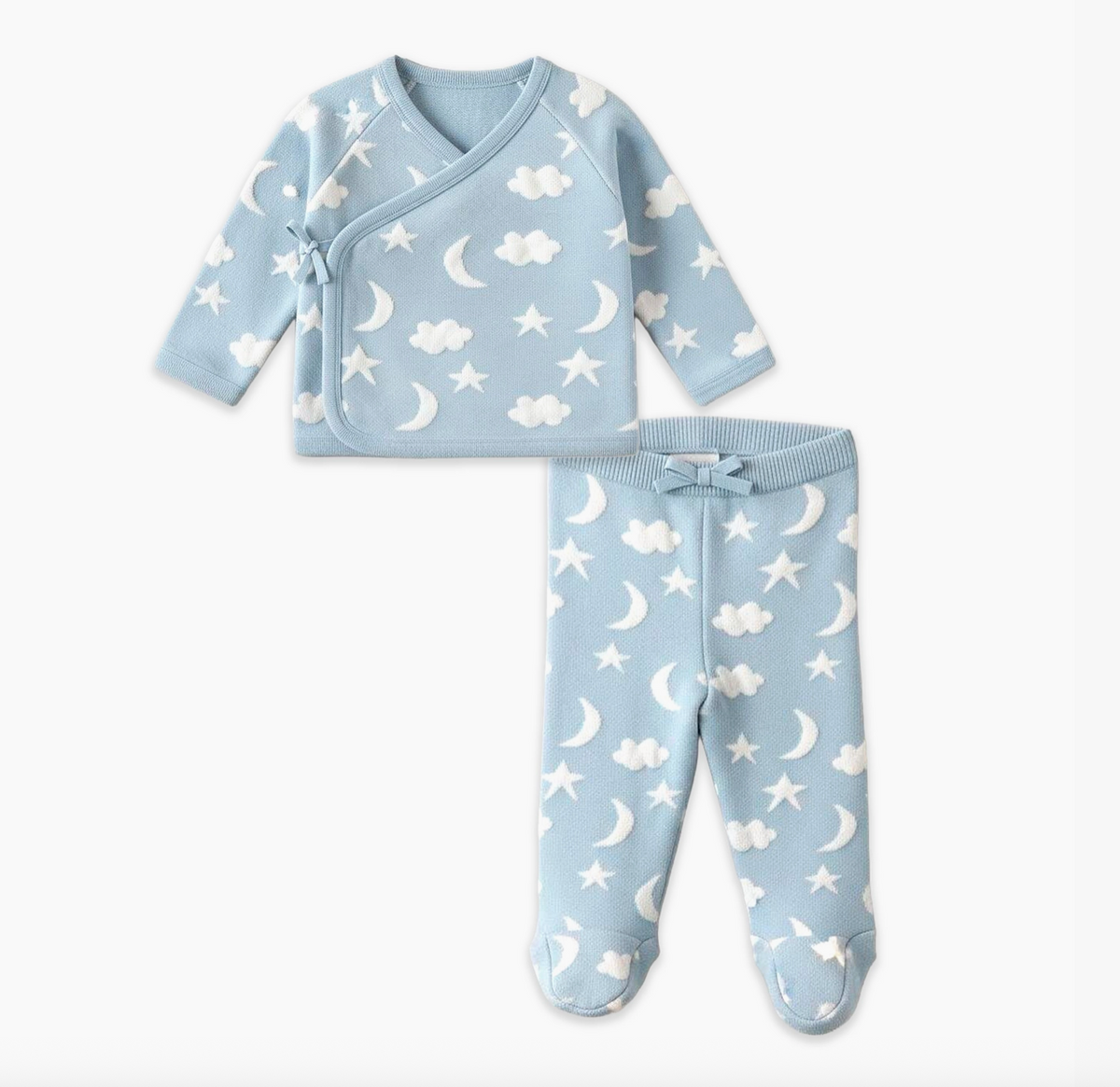 Moon & Stars Dream Knit Kimono Top & Pant Set - Viverano
