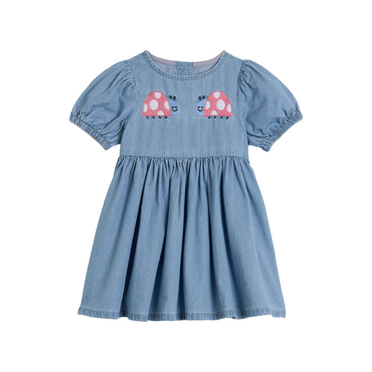Chambray Dress Ladybug Embroidery- Stella McCartney SS26