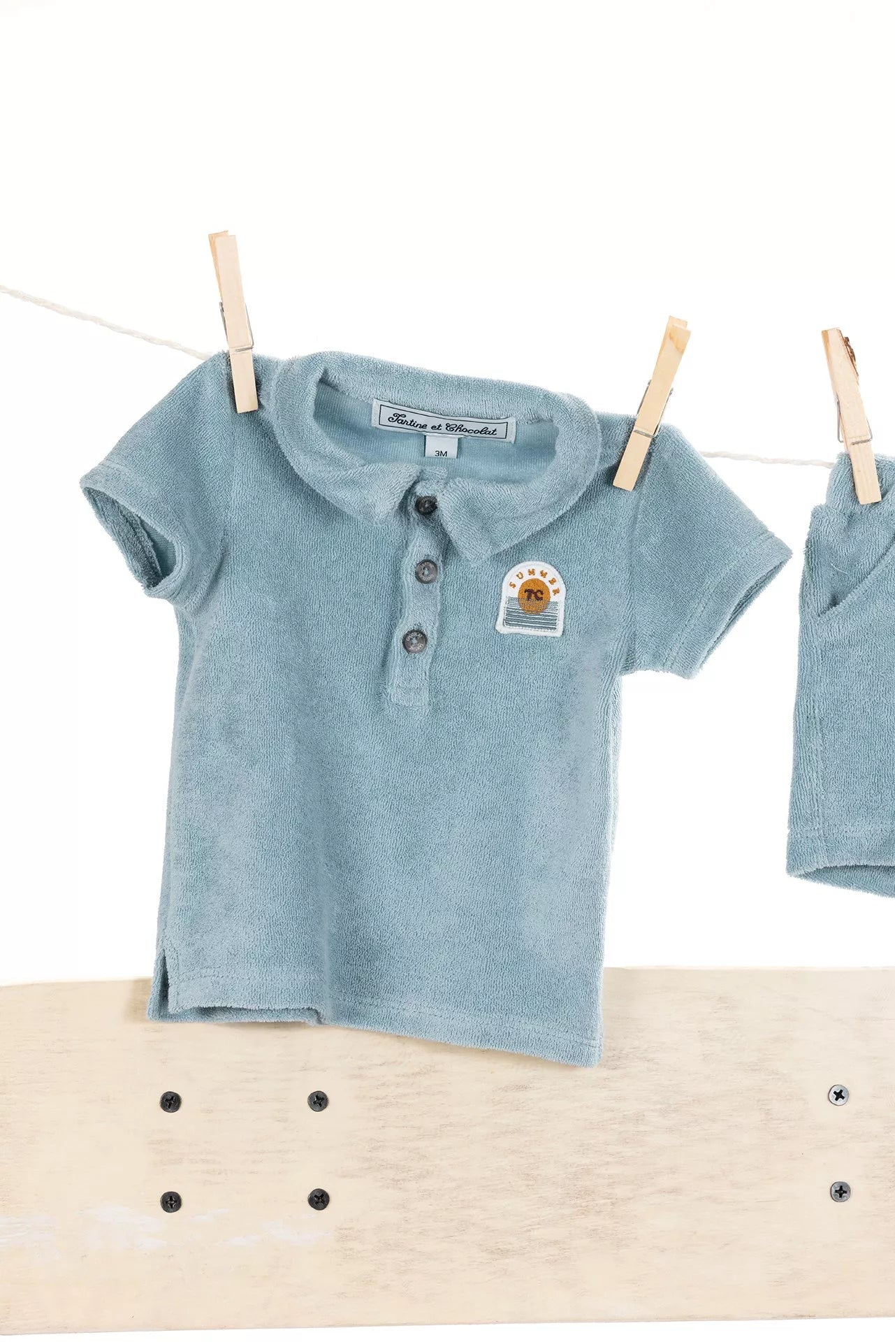 Blue Terry Polo - Tartine et Chocolat SS24