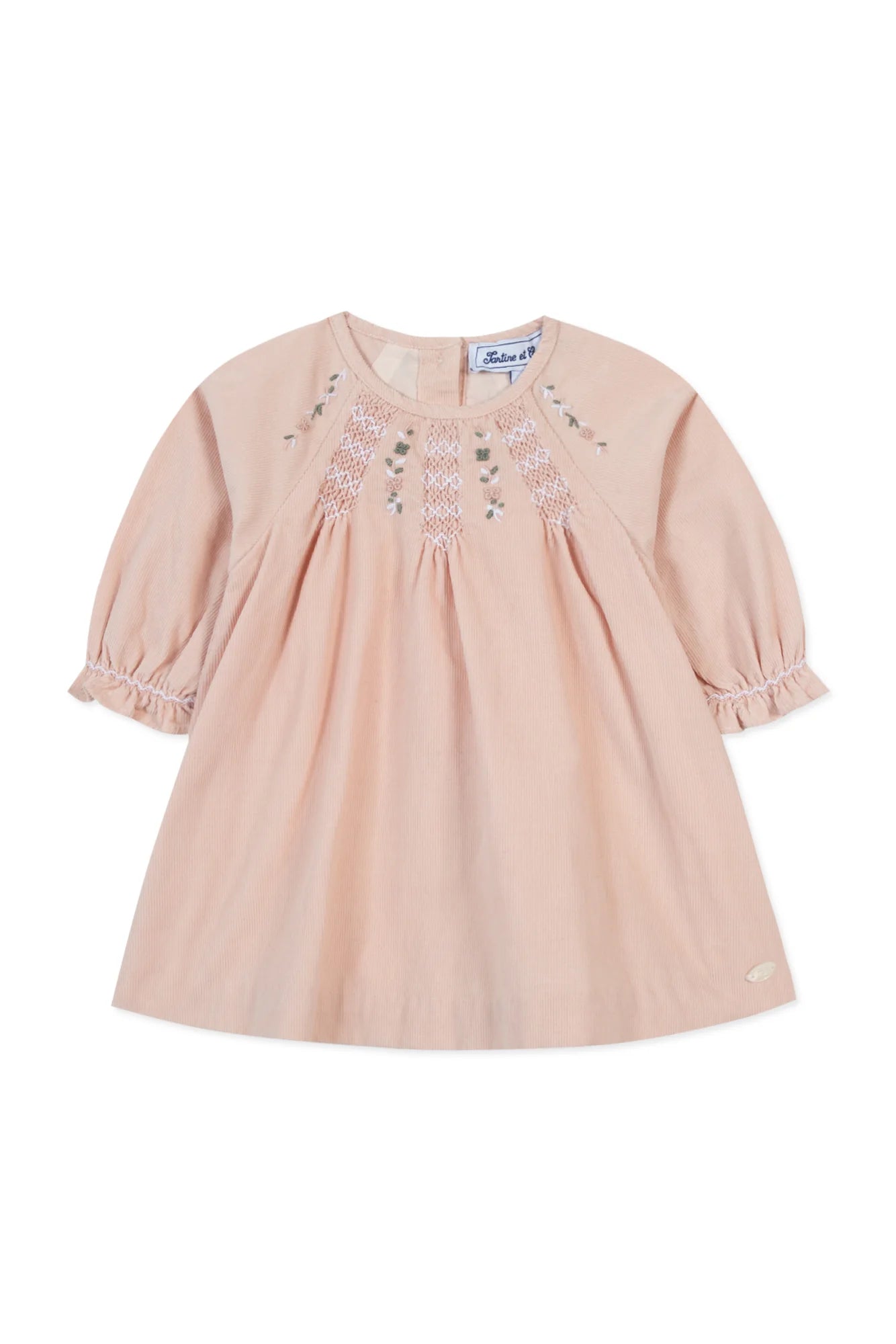 Pale Pink Velvet Dress - Tartine et Chocolat FW24