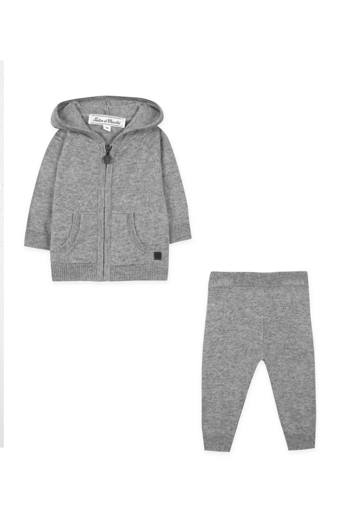 Gray Wool Jogger Set - Tartine et Chocolat FW24