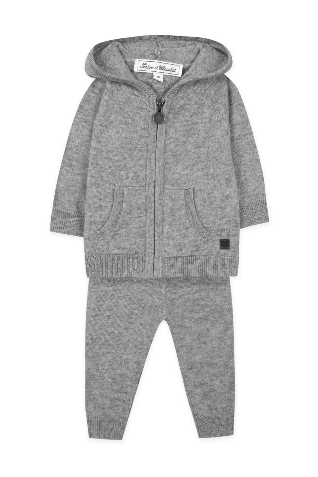 Gray Wool Jogger Set - Tartine et Chocolat FW24