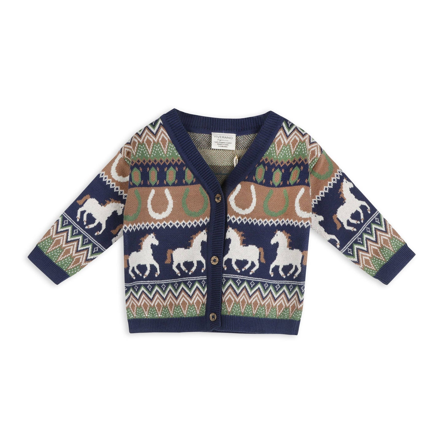 Romeo Western Jacquard Knit  Cardigan (Organic Cotton): Viverano