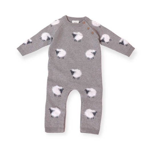 Furry Sheep Jacquard Sweater Knit Jumpsuit (Organic): Viverano