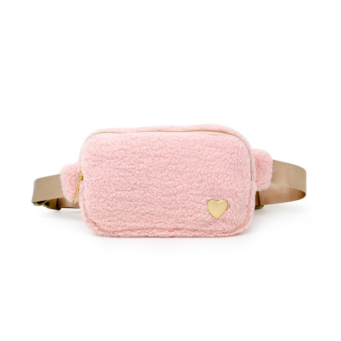 Fuzzy Belt Bag w/ Heart for Kids: Pink