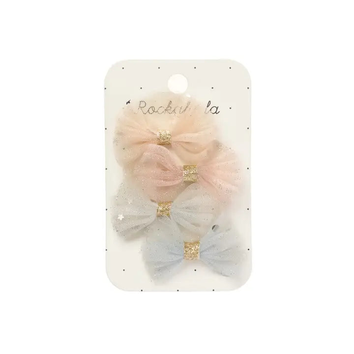 Sparkle Tulle Bow Clips - Rockahula