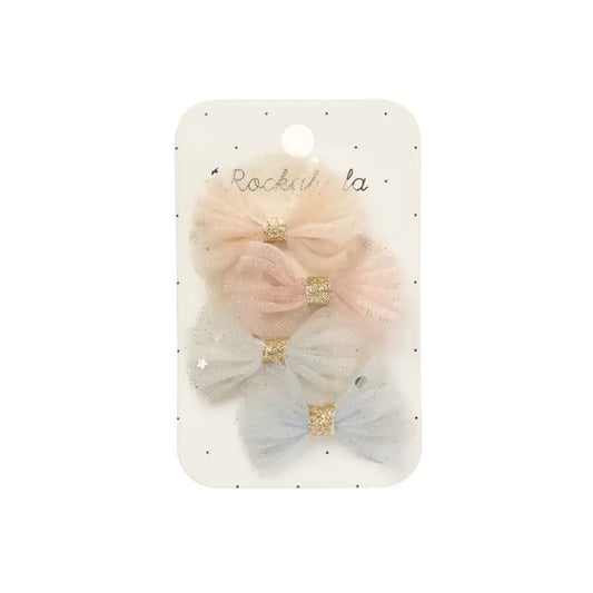 Sparkle Tulle Bow Clips - Rockahula