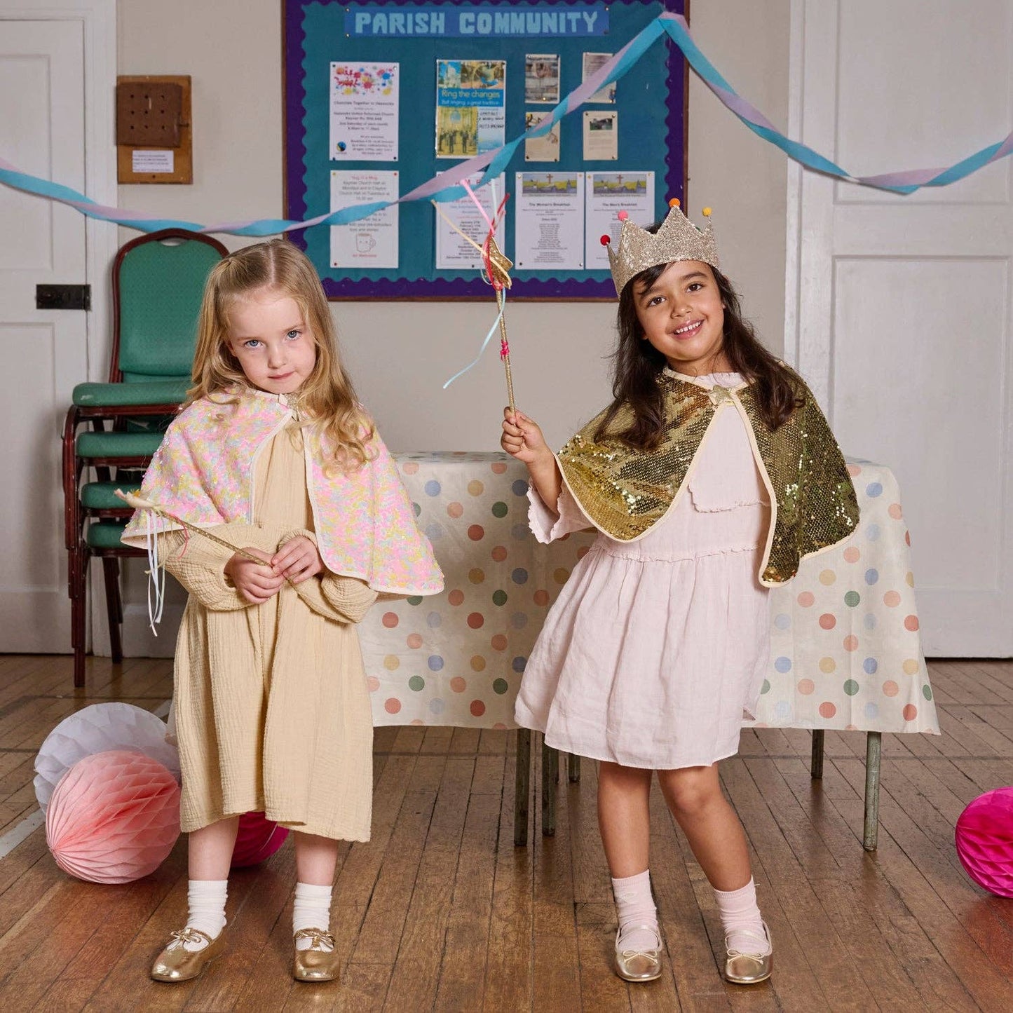 Gold Sequin Pom Pom Crown (3-10 Years)