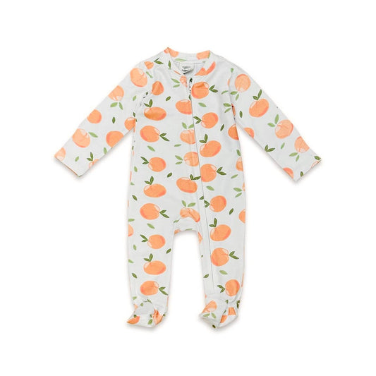 Peaches Zipper Footie Coverall: Viverano Organics