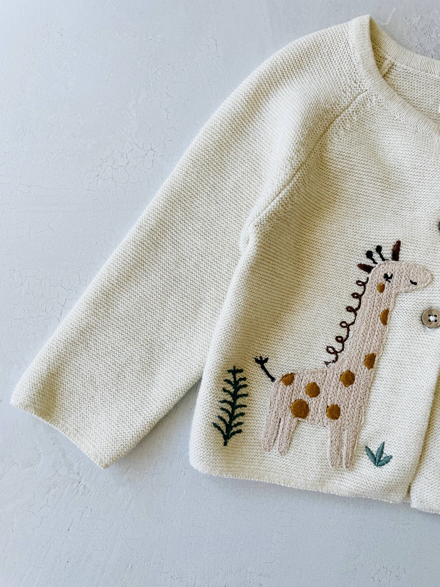 Animal Safari Embroidered Cardigan Sweater- Viverano Organics