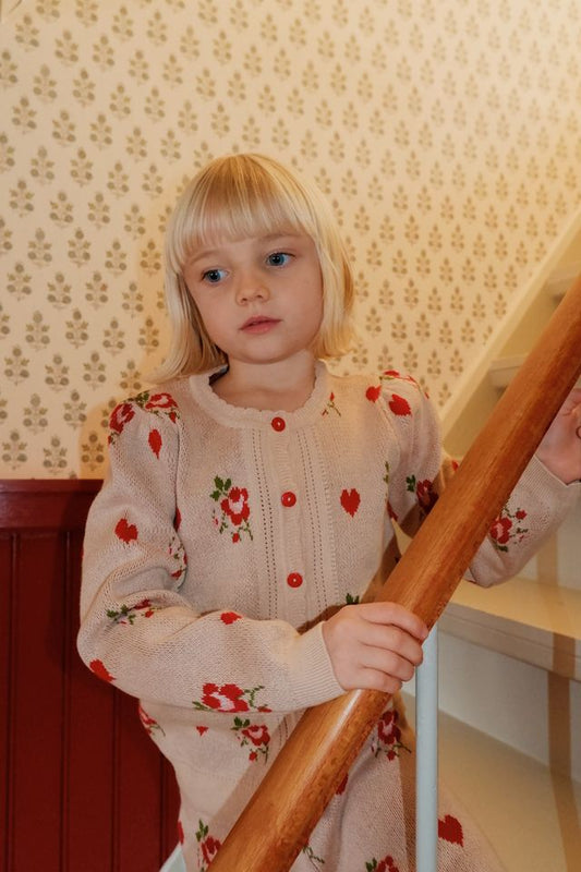 Flower/Heart  Knit Cardigan- Floss FW25