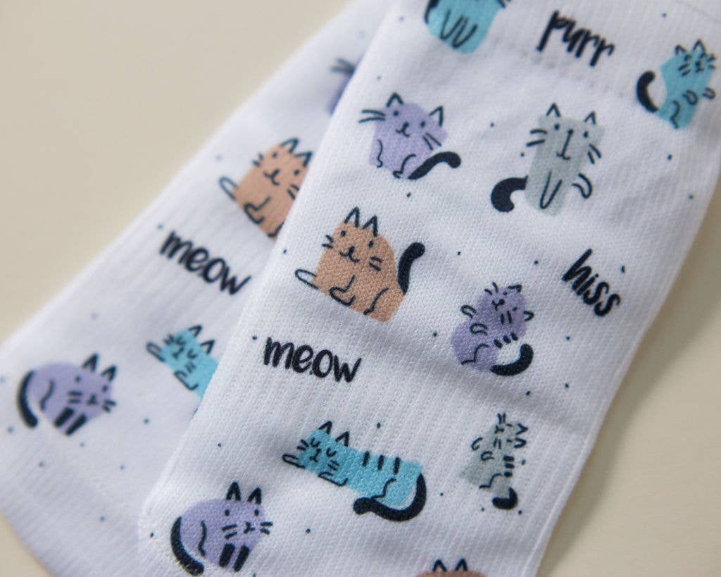 Meow - Non-Slip Baby Socks with Cats, Toys, Paw :