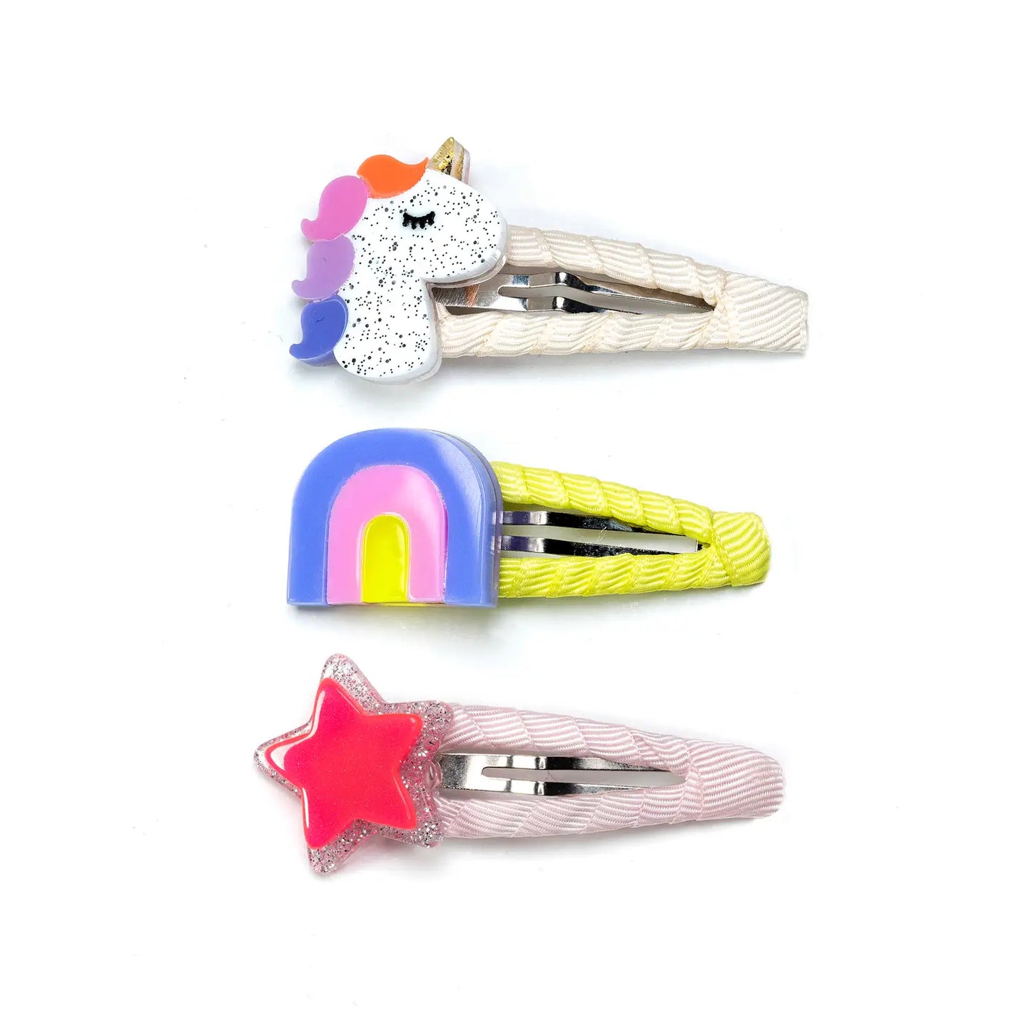 Unicorn Star Neon Hair Clips (Set of 3) - Lilies and Roses