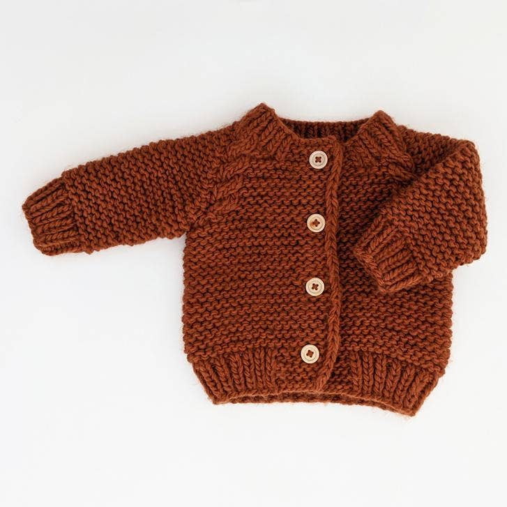 Chili Garter Stitch Cardigan Sweater-Huggalugs