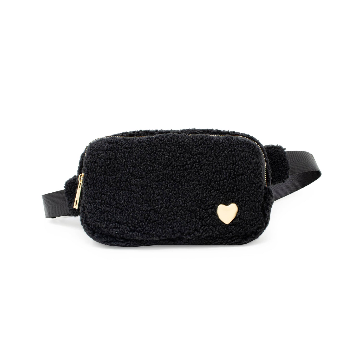 Fuzzy Belt Bag w/ Heart for Kids: Pink