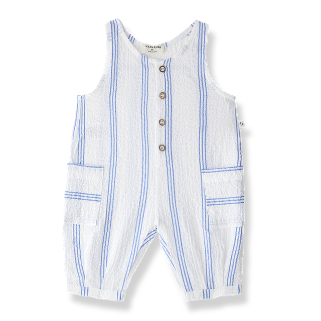 Montjoi Seersucker Stripe Overall- More in the Family SP26