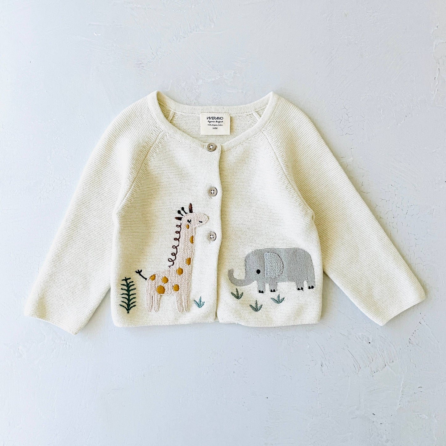 Animal Safari Embroidered Cardigan Sweater- Viverano Organics