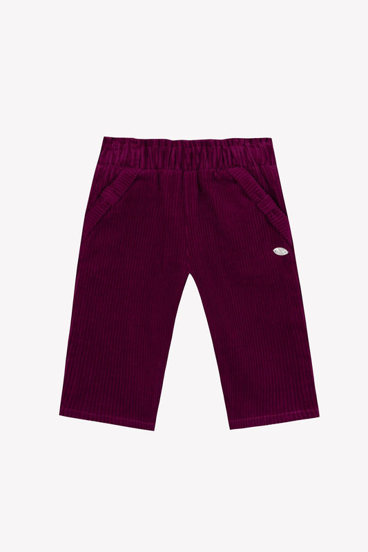 Plum Cord Bow Pant - Tartine et Chocolat FW25
