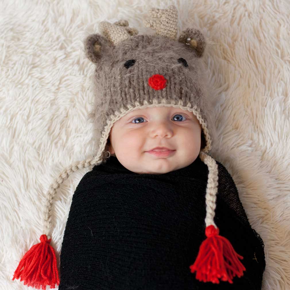 Rudolph Reindeer Beanie Hat -Huggalugs