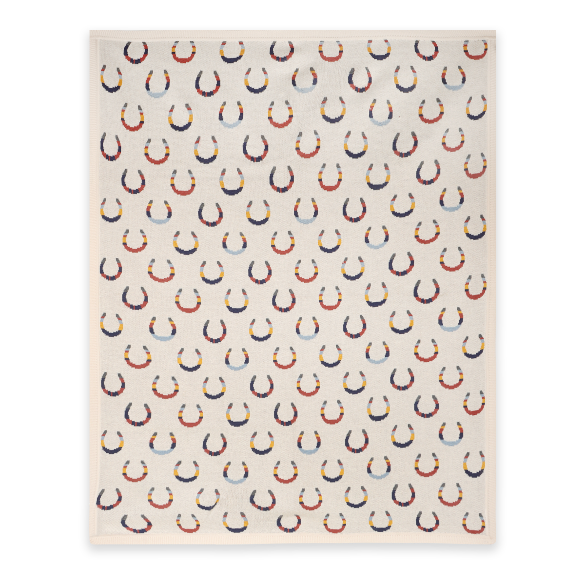 Horseshoe - Organic Cotton Jacquard Knit Baby Blanket: Viverano